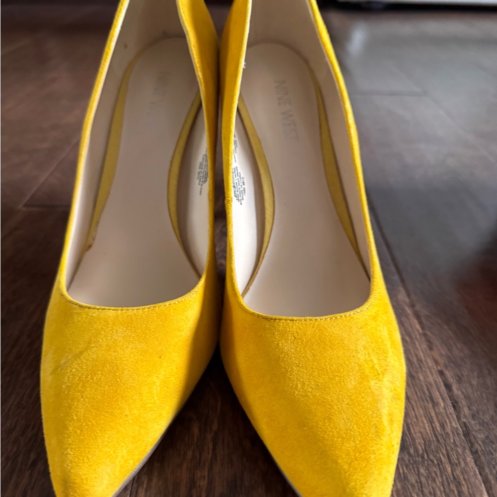 Nine West Yellow Suede 4” Heels
